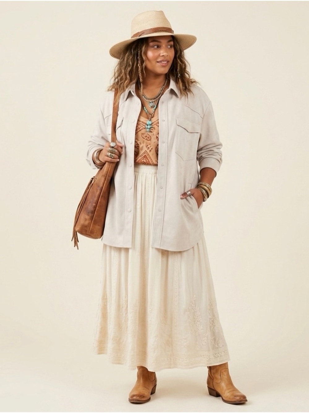 Philosophy | Anthro Faux Leather Butter Soft Tan Utility Jacket Relaxed Shacket